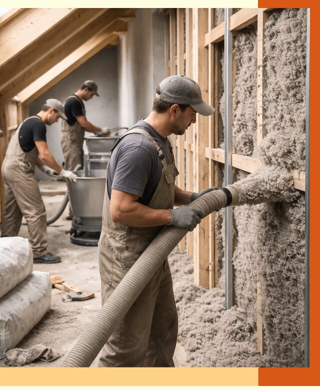 Утепление таунхауса эковатой в Новом Уренгое от 2288 руб./м² — монтаж и задувка | ТепломастерНвг