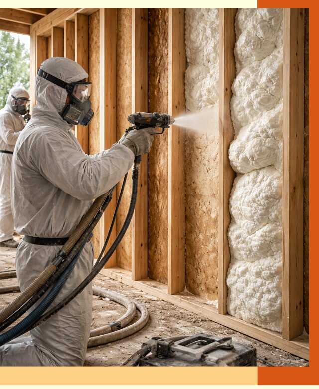 Утепление каркасного дома ППУ в Новом Уренгое от 2911 руб./м2 — работа под ключ | ТепломастерНвг