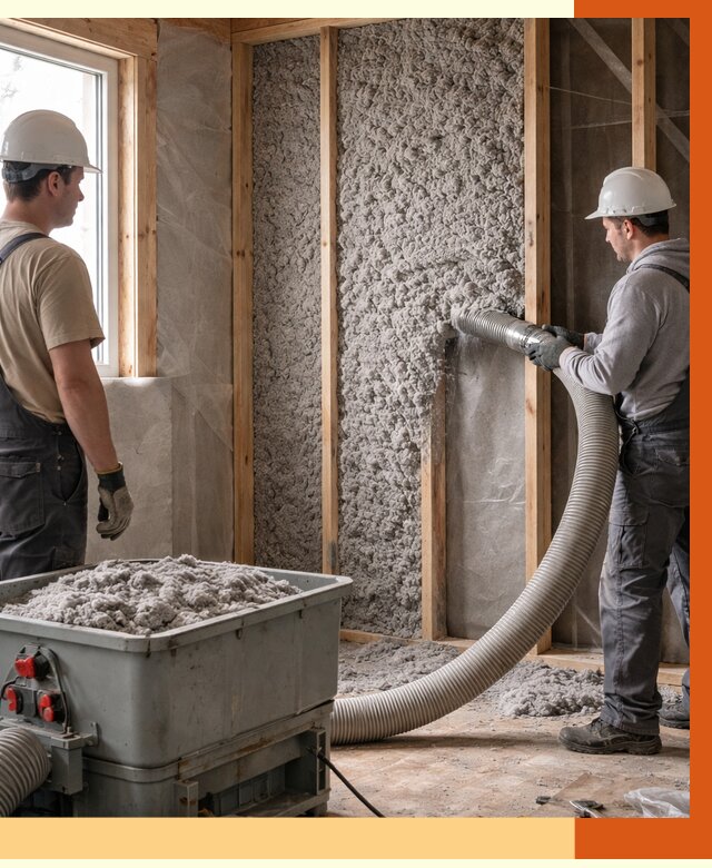 Утепление каркасного дома эковатой в Новом Уренгое от 1872 руб. | ТепломастерНвг