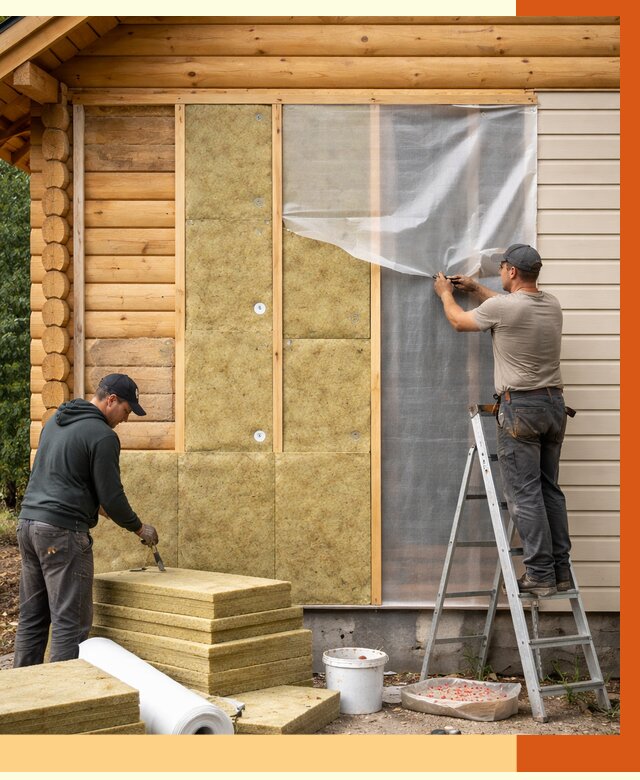 Утепление дома из бруса в Новом Уренгое от 3899 руб./м2 — работы под ключ | ТепломастерНвг