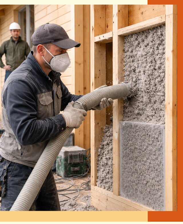 Утепление дома из бруса эковатой в Новом Уренгое от 1924 руб/м2 | ТепломастерНвг