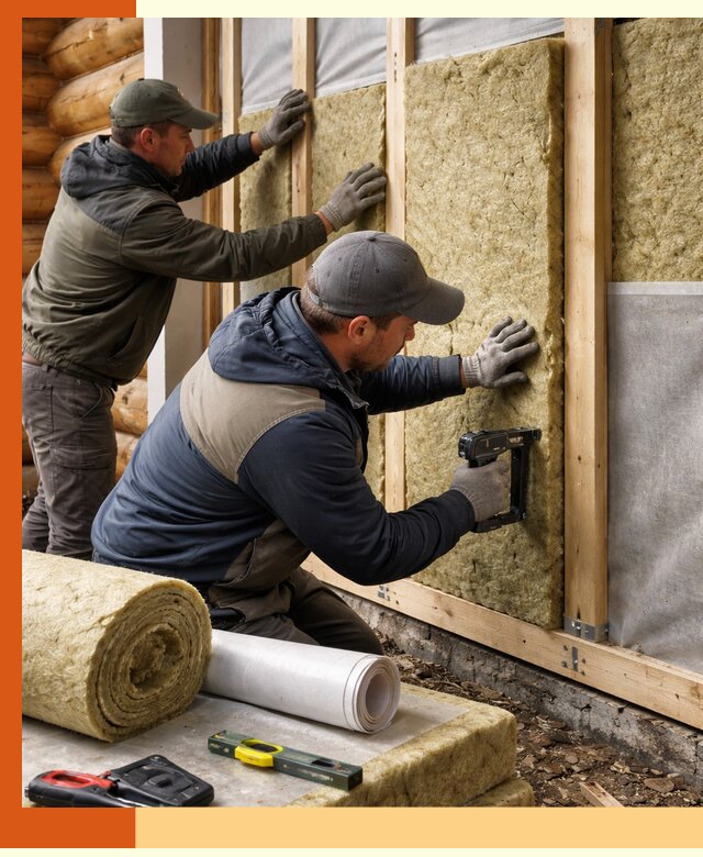 Утепление бревенчатого дома под ключ в Новом Уренгое