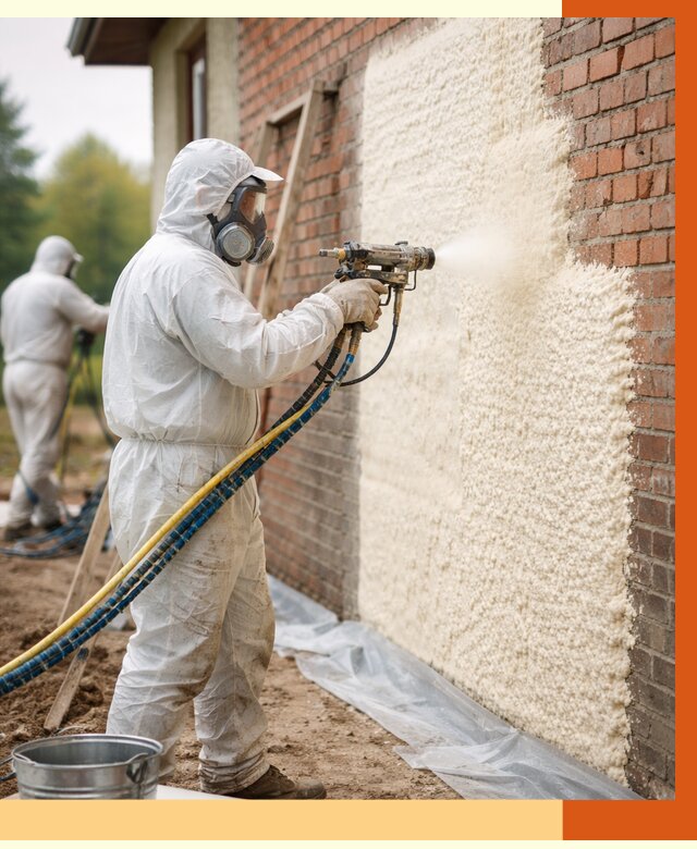 Утепление кирпичного дома ППУ в Новом Уренгое под ключ от 6759 руб. | ТепломастерНвг