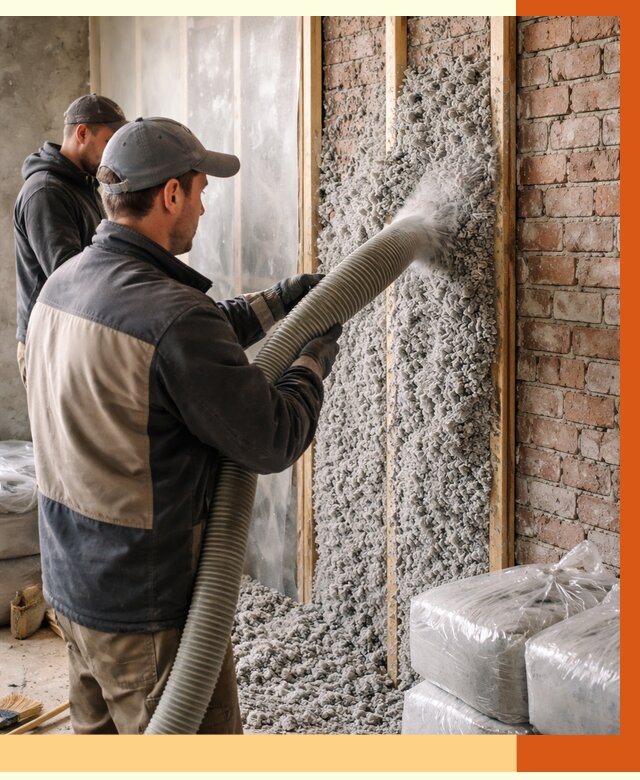 Утепление кирпичного дома эковатой в Новом Уренгое от 2444 руб./м² | ТепломастерНвг