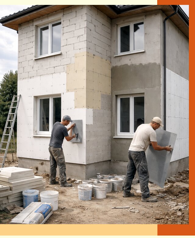 Утепление дома из газобетона в Новом Уренгое от 4367 руб./м² — заказать у ТепломастерНвг