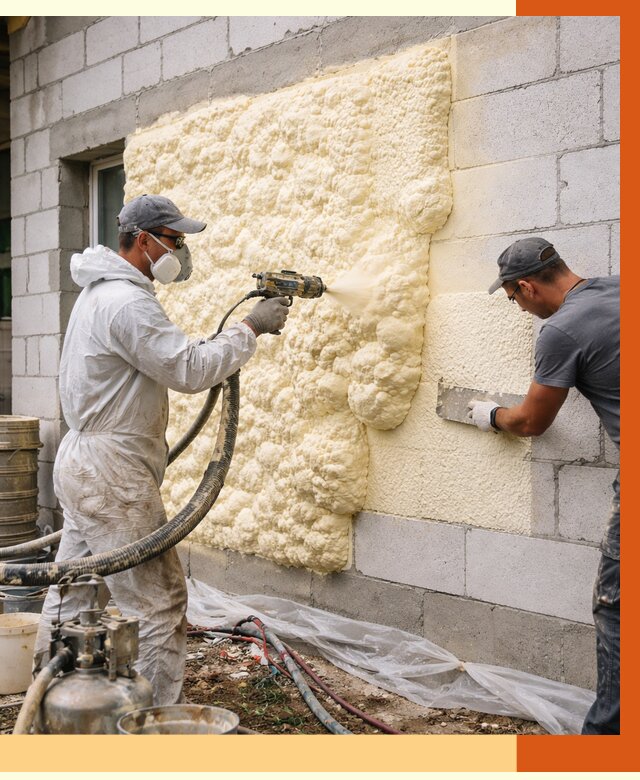 Утепление дома из газобетона ППУ в Новом Уренгое от 4991 руб./м² под ключ | ТепломастерНвг