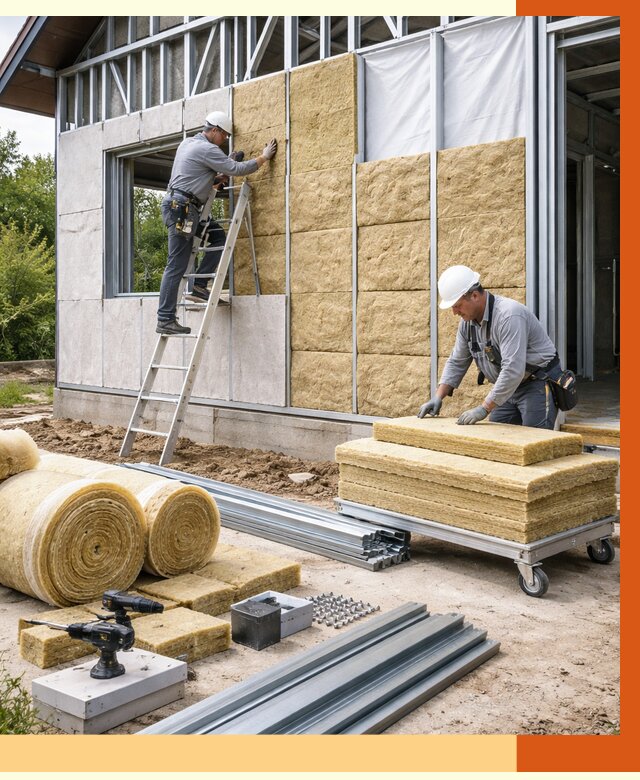 Утепление дома из ЛСТК в Новом Уренгое от 5407 руб./м² — профессионально | ТепломастерНвг