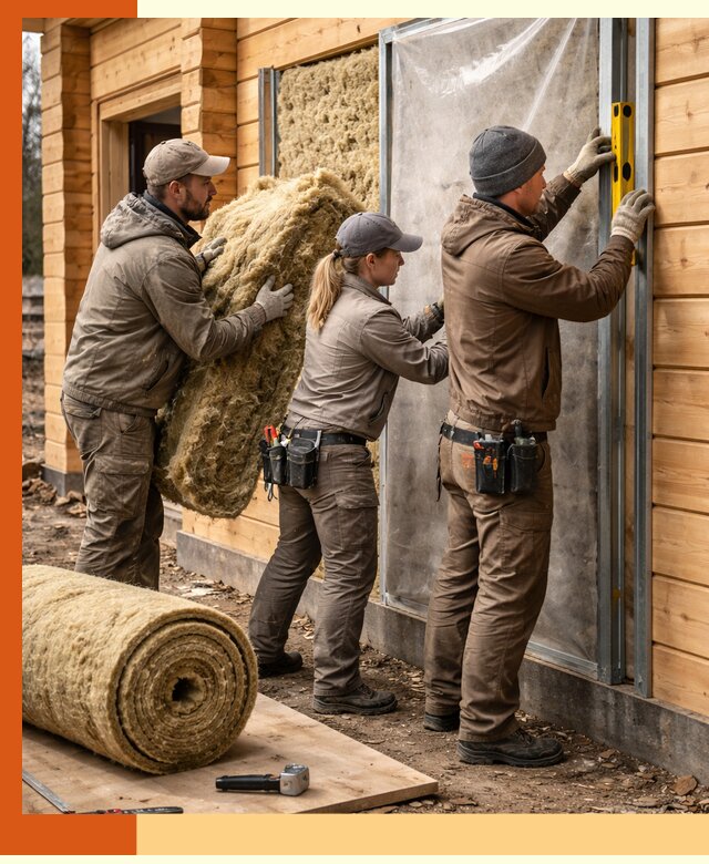 Утепление дома из двойного бруса в Новом Уренгое качественно и надёжно