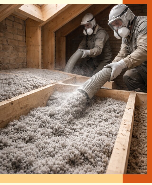 Утепление коттеджа эковатой в Новом Уренгое от 2600 руб./м² — комплексная задувка и монтаж | ТепломастерНвг