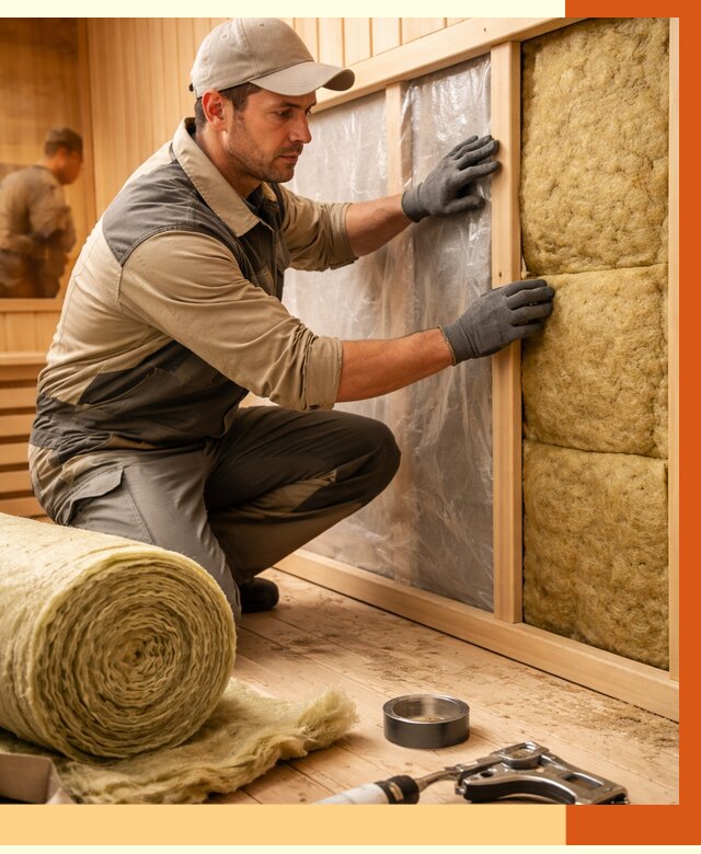 Утепление сауны изнутри в Новом Уренгое от 6759 руб. за м2 | ППУ, под ключ — ТепломастерНвг