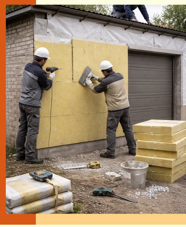 Утепление гаража снаружи в Новом Уренгое качественно и надёжно