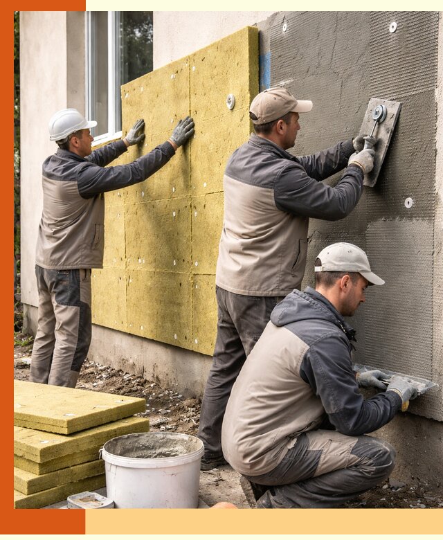 Утепление фасада под штукатурку в Новом Уренгое — энергоэффективная технология