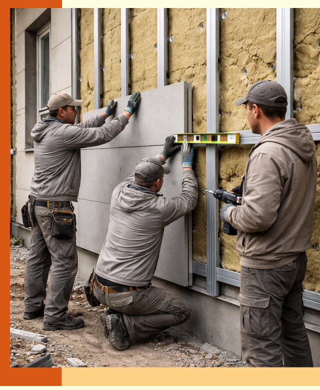 Утепление вентилируемого фасада под ключ в Новом Уренгое