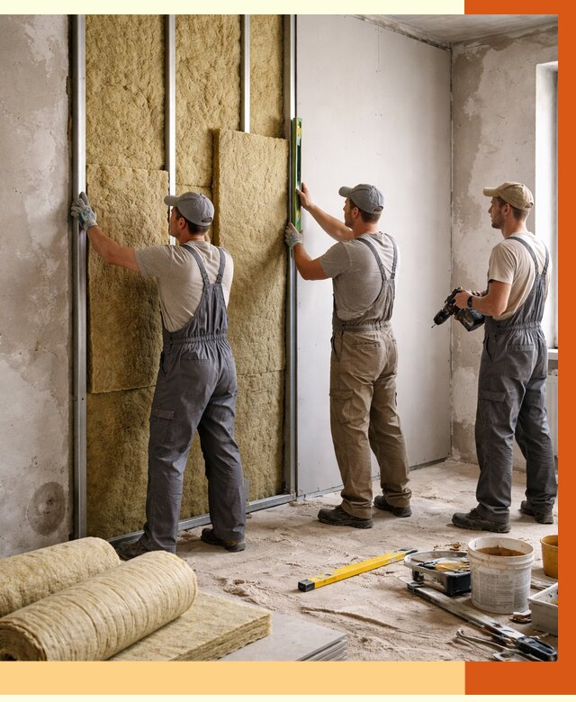 Утепление стен изнутри в Новом Уренгое от 2340 руб/м² под ключ | ТепломастерНвг