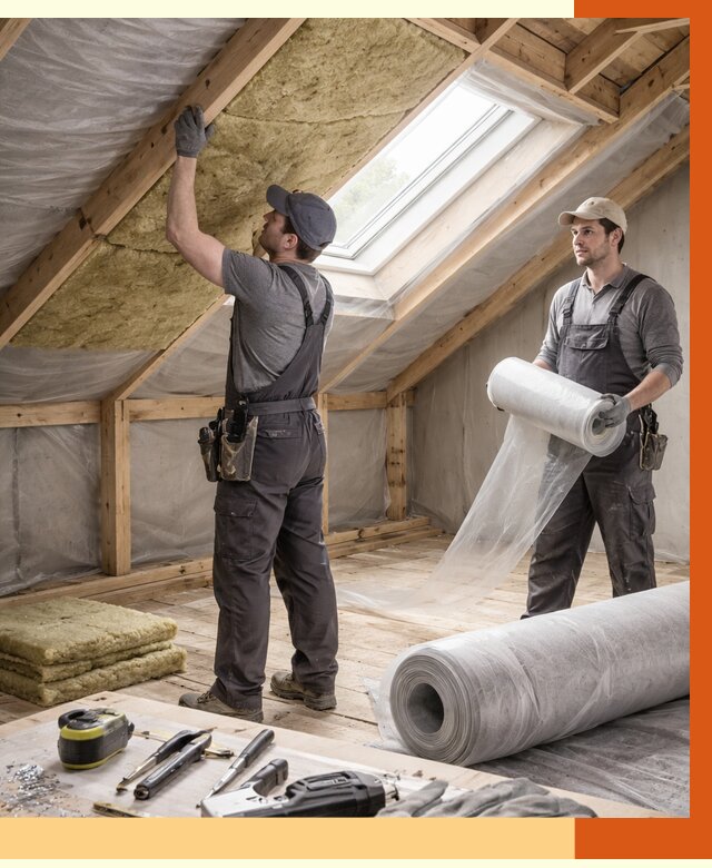 Утепление крыши изнутри мансарды в Новом Уренгое от 4367 руб./м² | ТепломастерНвг