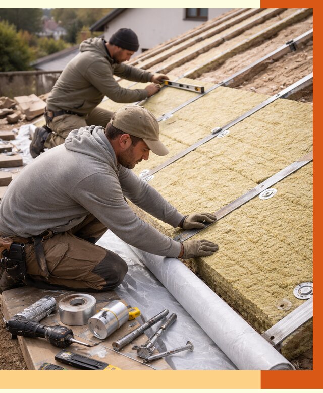 Утепление крыши снаружи в Новом Уренгое под ключ от 1248 руб./м2 | ТепломастерНвг