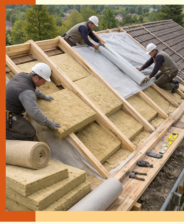 Утепление скатной крыши в Новом Уренгое качественно и надёжно