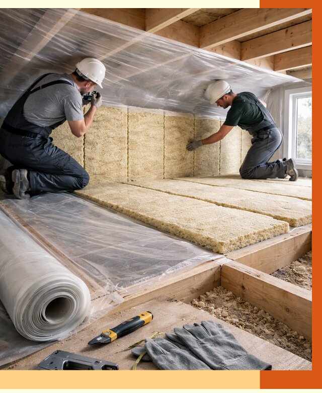 Утепление перекрытий в Новом Уренгое от 2963 руб/м2 — утепление межэтажных и чердачных | ТепломастерНвг