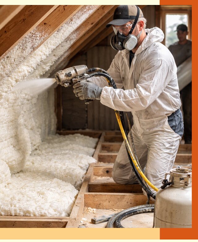 Утепление чердака ППУ в Новом Уренгое от 8963 руб./м2 — услуга под ключ | ТепломастерНвг