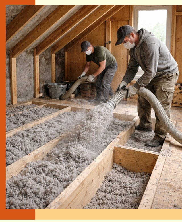 Утепление мансарды эковатой в Новом Уренгое с гарантией качества