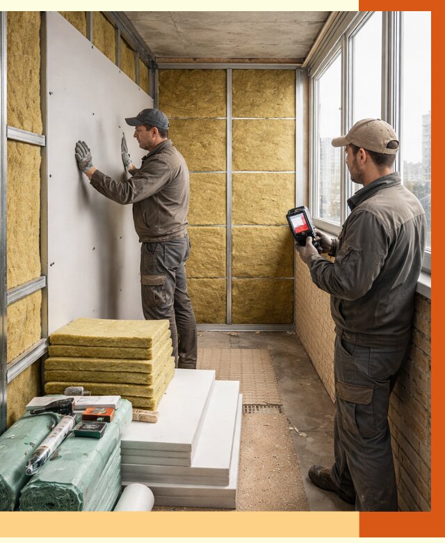 Утепление балкона в Новом Уренгое от 4679 руб. под ключ | ТепломастерНвг