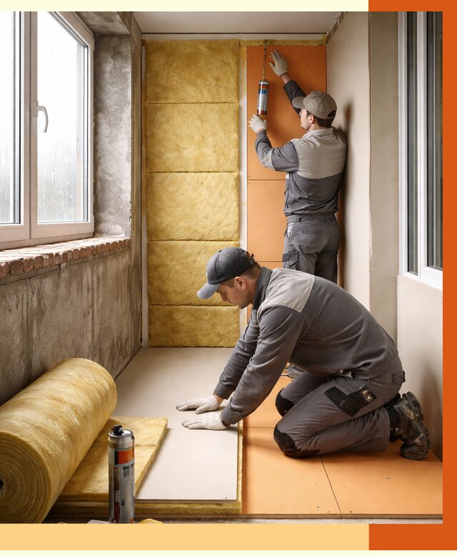 Утепление лоджии под ключ в Новом Уренгое от 6759 руб/м2 — комплексное решение | ТепломастерНвг