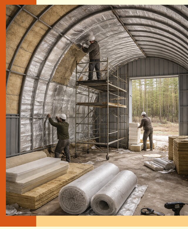 Утепление арочного ангара под ключ в Новом Уренгое