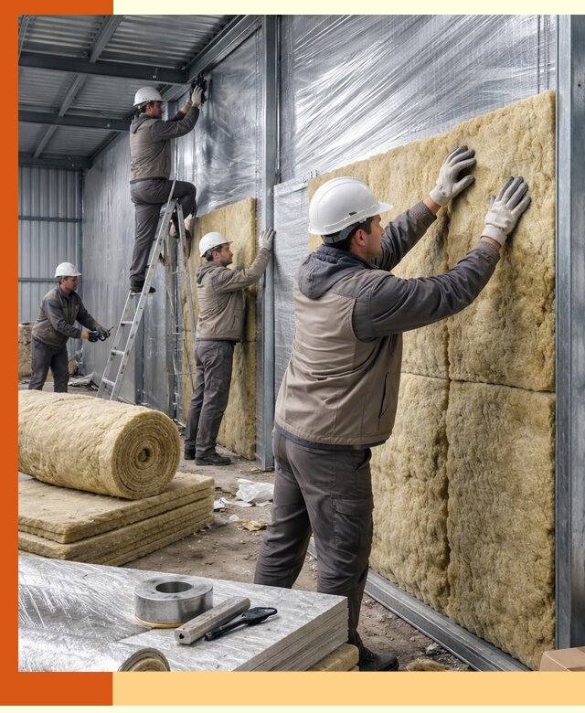 Утепление металлического склада в Новом Уренгое: теплоизоляция и герметизация