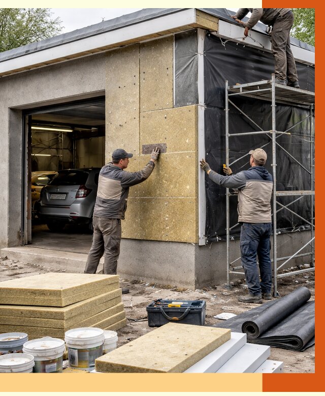 Утепление автосервиса в Новом Уренгое ппу, пеноизоляция, от 15077 руб/м2 — ТепломастерНвг