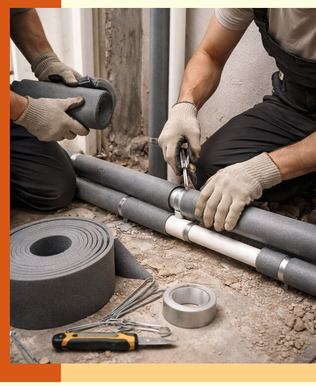 Утепление труб водоснабжения в Новом Уренгое — монтаж и защита сети