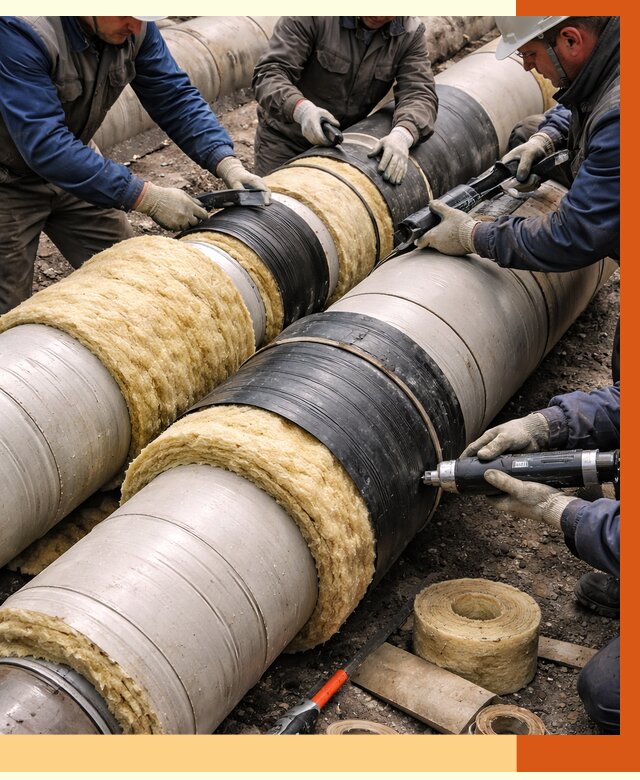 Утепление трубопровода в Новом Уренгое под ключ от 1924 руб. — надежно и выгодно | ТепломастерНвг