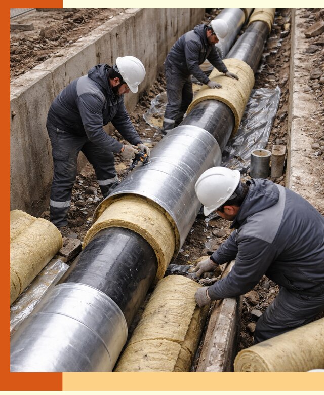Утепление теплотрассы в Новом Уренгое: утеплительные работы и материалы
