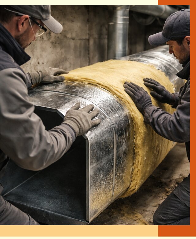 Утепление воздуховодов в Новом Уренгое от 4367 руб. — теплоизоляция вентиляции | ТепломастерНвг