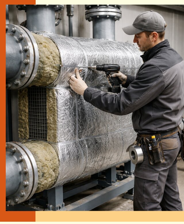 Утепление теплообменника в Новом Уренгое — профессиональная теплоизоляция оборудования