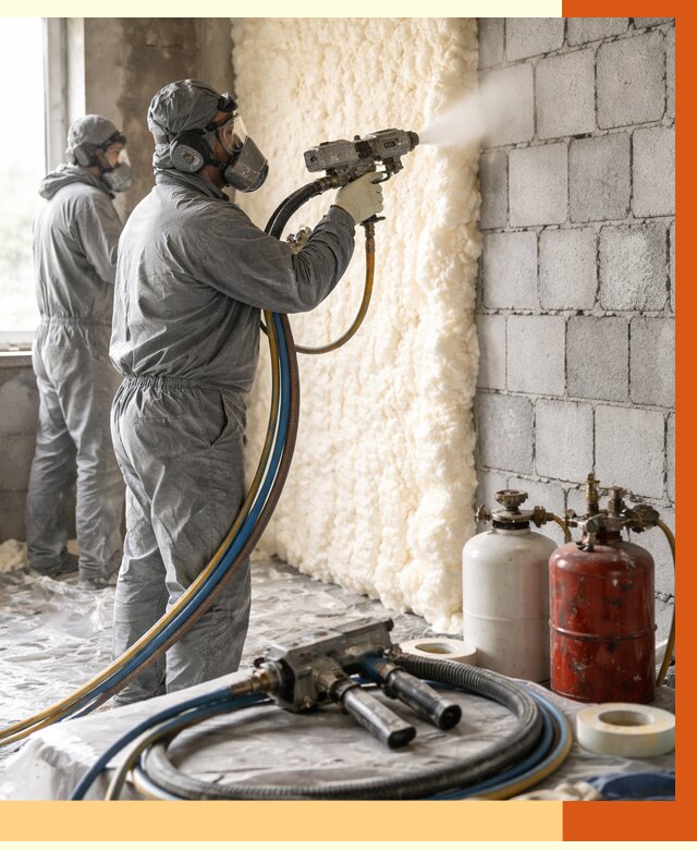 Утепление блочной стены ППУ в Новом Уренгое от 4419 руб./м² — ТепломастерНвг