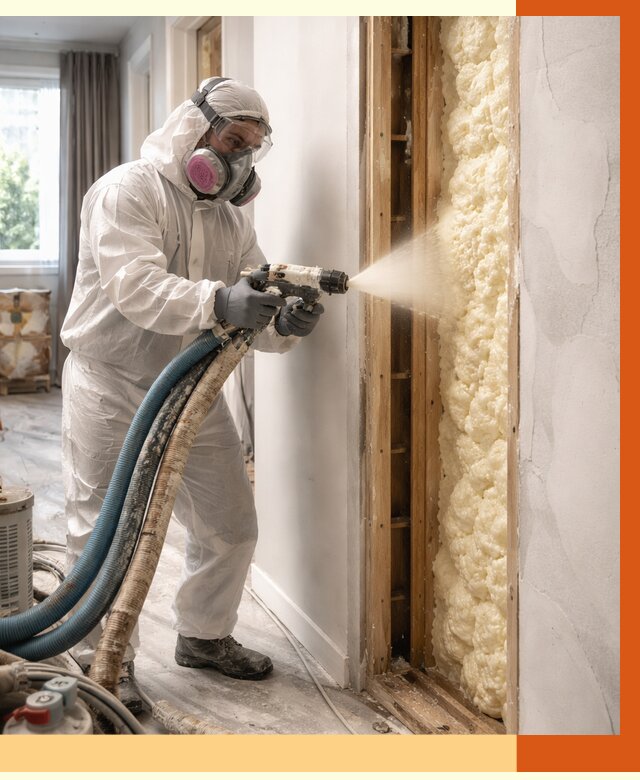 Межстеновое утепление ППУ в Новом Уренгое от 2859 руб/м2 — межстенное утепление под ключ | ТепломастерНвг