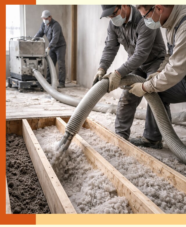 Заполнение полостей межэтажного перекрытия в Новом Уренгое эффективно и герметично