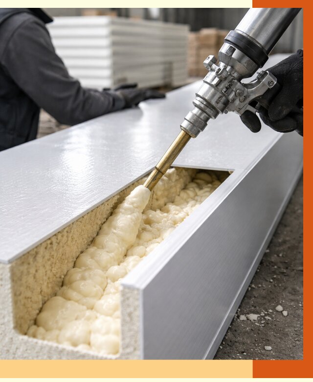 Заполнение пустот холодильных панелей в Новом Уренгое от 7799 руб. | ТепломастерНвг