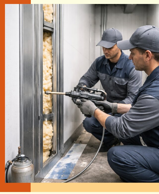 Заполнение пустот холодильных панелей в Новом Уренгое специализированной пеной