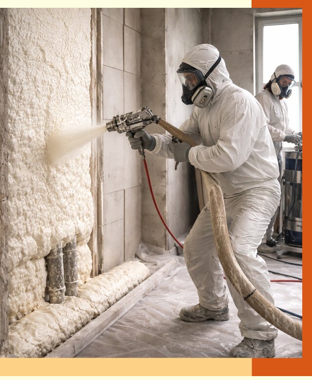 Напыление пенополиуретана в Новом Уренгое от 7799 руб./м2 — услуги и монтаж ППУ | ТепломастерНвг