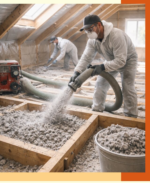 Утепление эковатой в Новом Уренгое от 3067 руб./м2 — монтаж и задувка | ТепломастерНвг