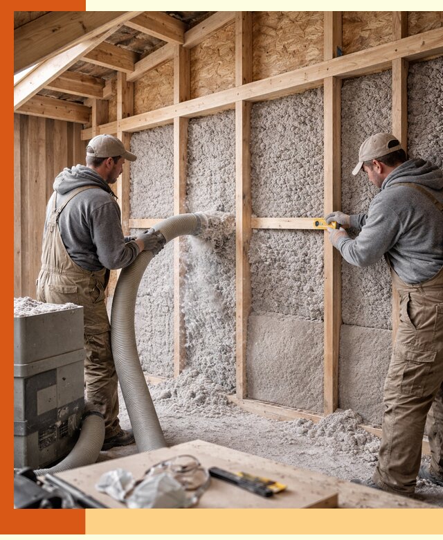 Утепление эковатой стен, потолков и перекрытий в Новом Уренгое