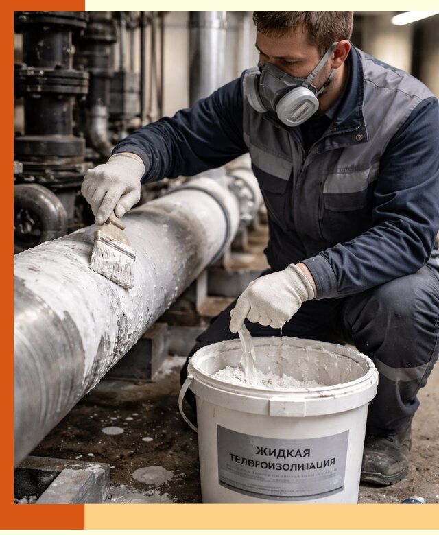 Утепление оборудования жидкой теплоизоляцией в Новом Уренгое