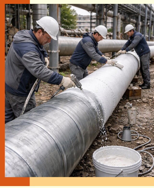 Утепление теплотрассы жидкой теплоизоляцией в Новом Уренгое