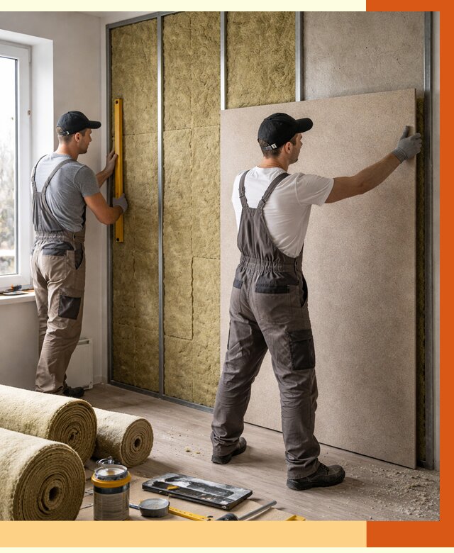 Шумоизоляция стен в Новом Уренгое от 4679 руб/м2 — звукоизоляция стен под ключ | ТепломастерНвг