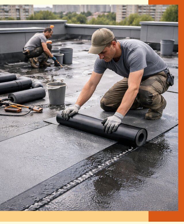 Гидроизоляция плоской кровли в Новом Уренгое от 4679 руб./м2 — профессионально | ТепломастерНвг