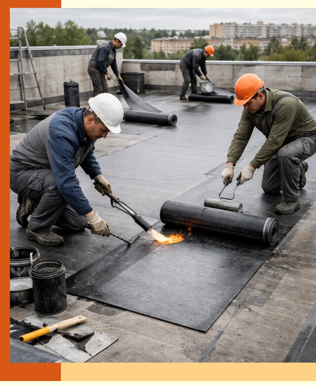 Профессиональная гидроизоляция плоской кровли в Новом Уренгое