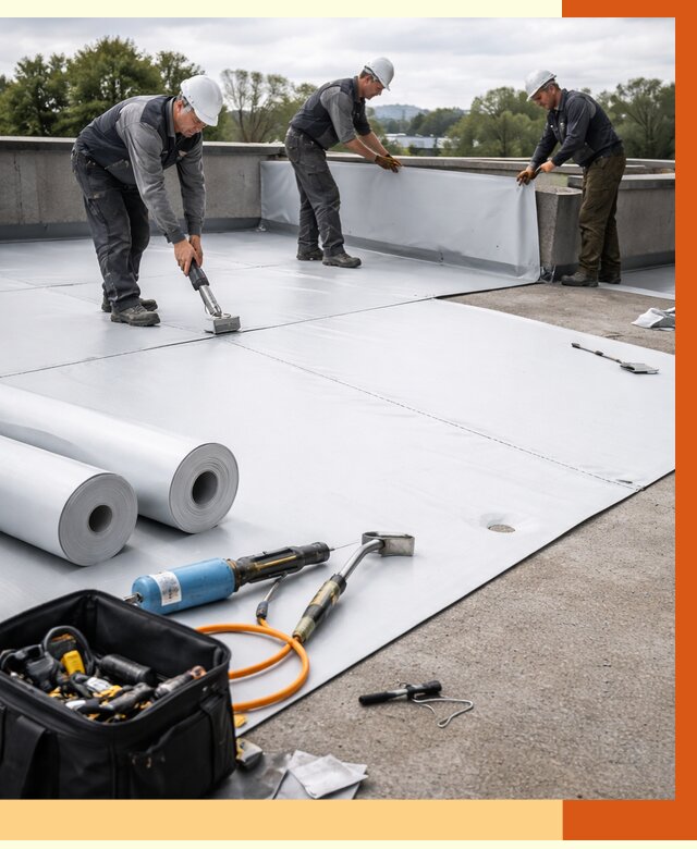 Гидроизоляция мембранной кровли в Новом Уренгое от 7799 руб./м² — профессионально | ТепломастерНвг