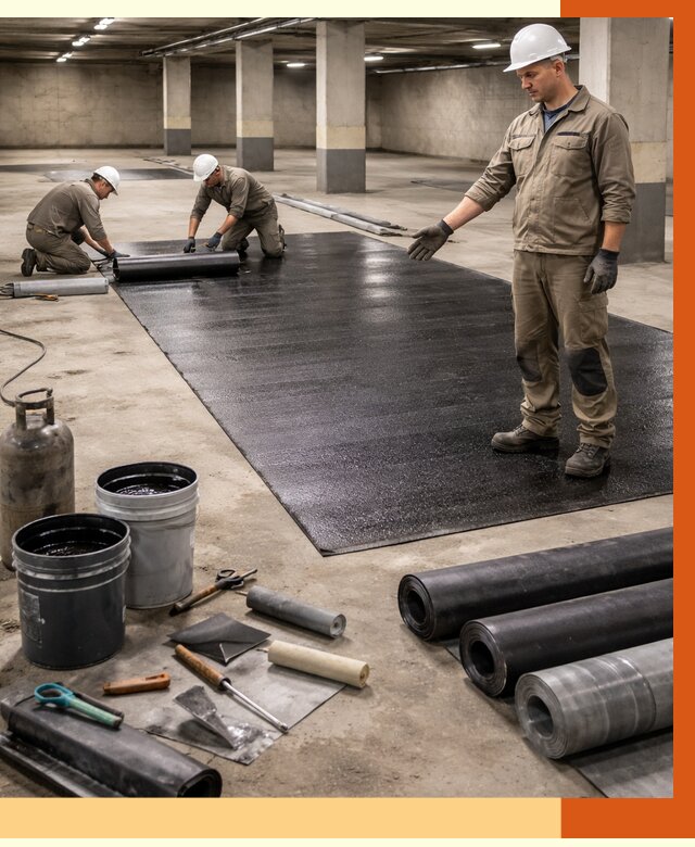 Гидроизоляция паркинга в Новом Уренгое от 1248 руб/м² — профессиональная защита | ТепломастерНвг