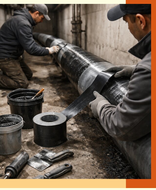 Гидроизоляция труб в Новом Уренгое от 2600 руб. — профессиональная герметизация | ТепломастерНвг